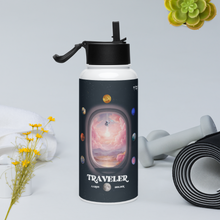 Load image into Gallery viewer, Love Your Fellow X Traveler Stainless steel water bottle with a straw lid

